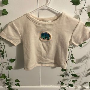 Adorable Embroidered Baby-Tee Crop Top
